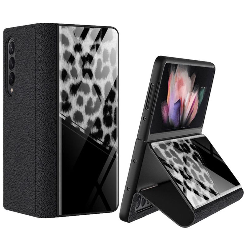 Beskyttelse Deksel Til Samsung Galaxy Z Fold 3 5G Folio Deksel Leopard Herdet Glass