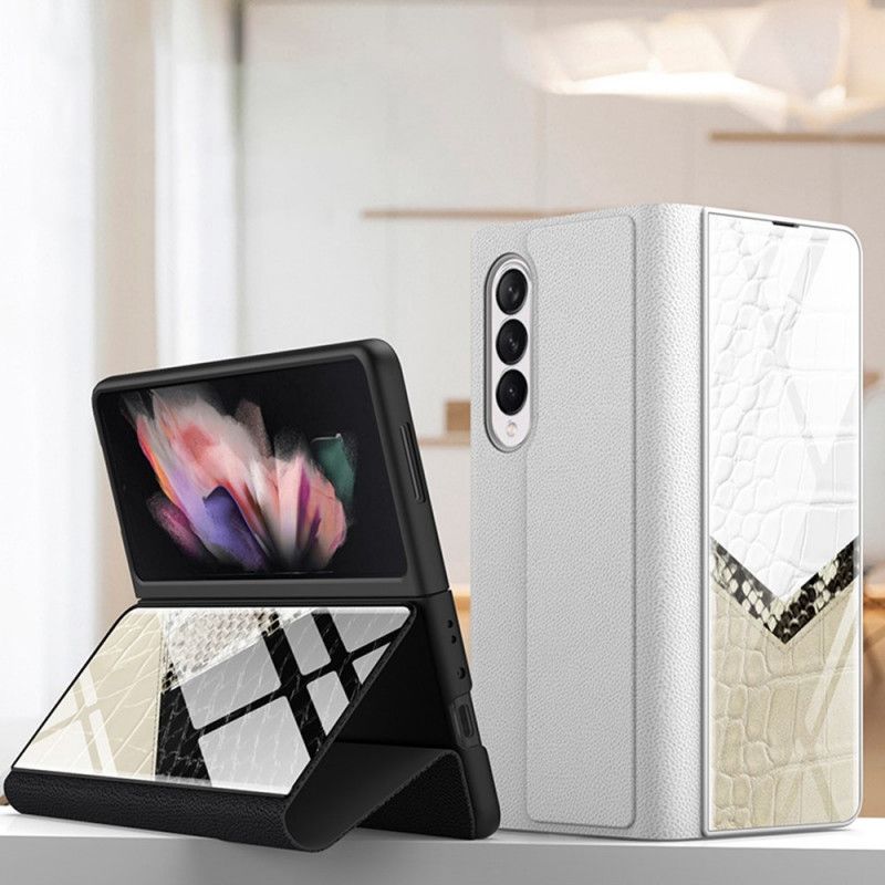 Beskyttelse Deksel Til Samsung Galaxy Z Fold 3 5G Folio Deksel Leopard Herdet Glass