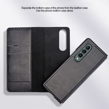 Beskyttelse Deksel Til Samsung Galaxy Z Fold 3 5G Folio Deksel Skin-touch Delt Skinn