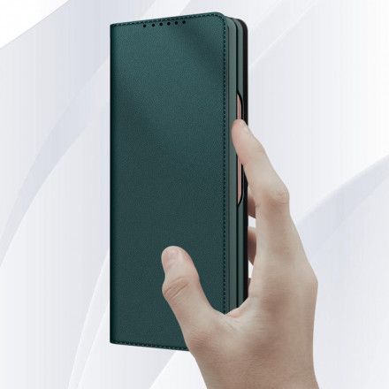 Beskyttelse Deksel Til Samsung Galaxy Z Fold 3 5G Folio Deksel Skin-touch Delt Skinn