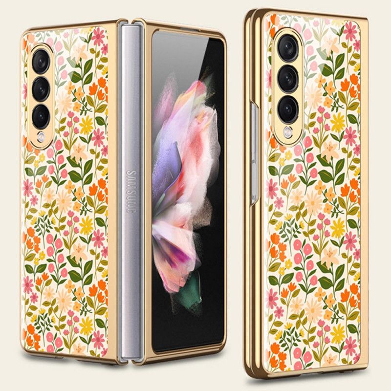 Deksel Til Samsung Galaxy Z Fold 3 5G Herdet Glass Med Blomster