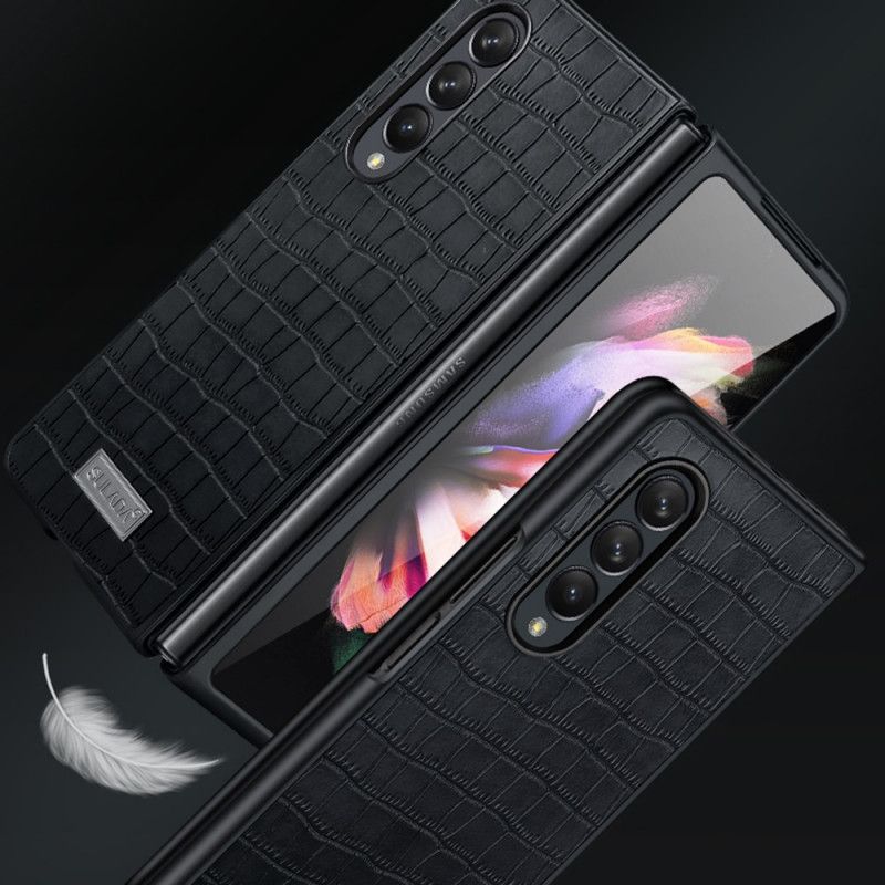 Deksel Til Samsung Galaxy Z Fold 3 5G Krokodilleskinnstil Sulada