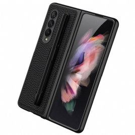 Deksel Til Samsung Galaxy Z Fold 3 5G Litchi Leather Gkk Stylus Holder