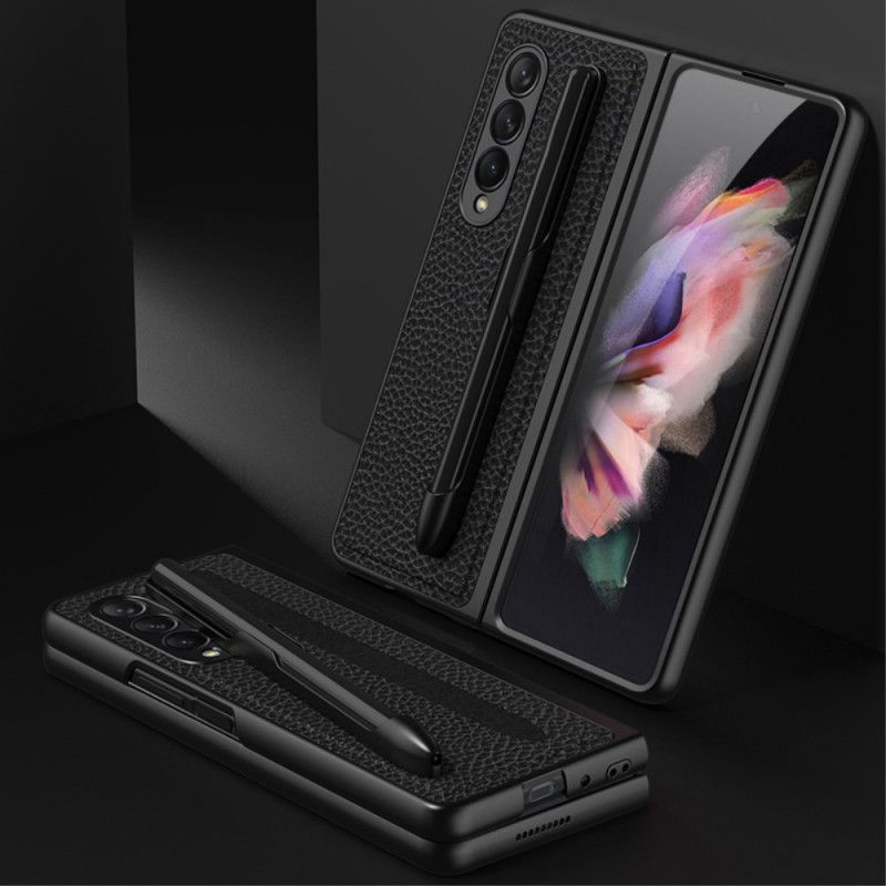 Deksel Til Samsung Galaxy Z Fold 3 5G Litchi Leather Gkk Stylus Holder