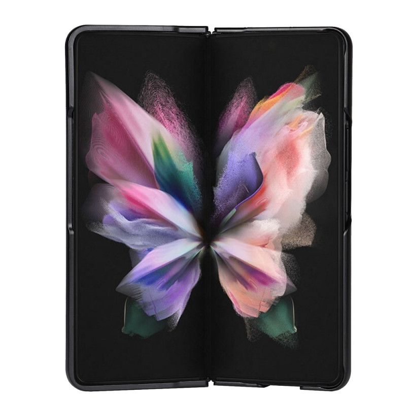 Deksel Til Samsung Galaxy Z Fold 3 5G Stylusholder I Ekte Litchi Skinn