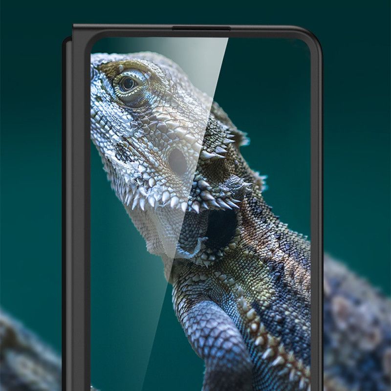 Deksel Til Samsung Galaxy Z Fold 3 5G Teksturert Bakside Og Skjermbeskytter Gkk