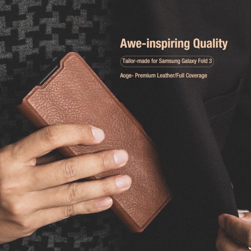 Folio Deksel Til Samsung Galaxy Z Fold 3 5G Faux Leather Nillkin