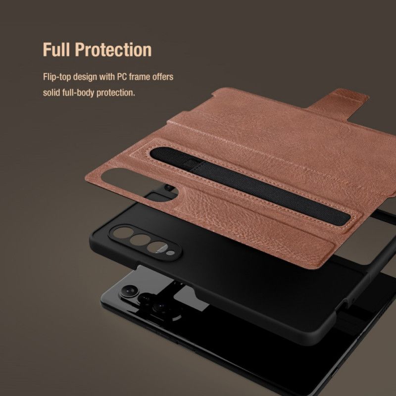 Folio Deksel Til Samsung Galaxy Z Fold 3 5G Faux Leather Nillkin