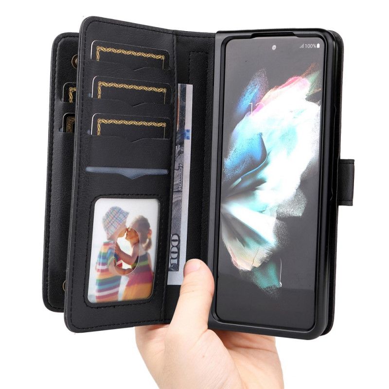 Folio Deksel Til Samsung Galaxy Z Fold 3 5G Multi-funksjon Business Wallet