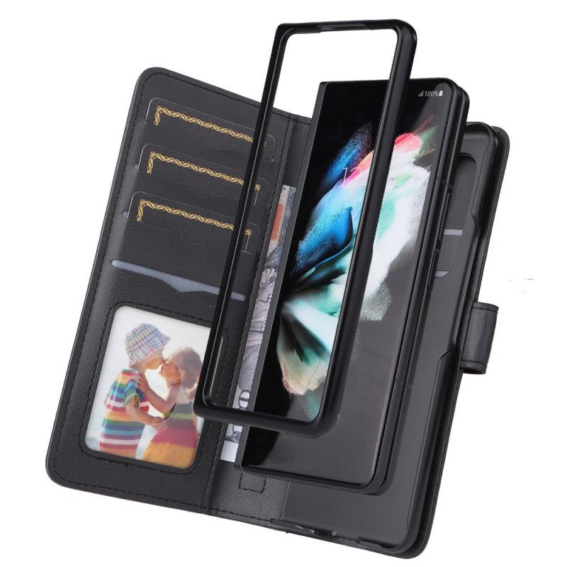 Folio Deksel Til Samsung Galaxy Z Fold 3 5G Multi-funksjon Business Wallet