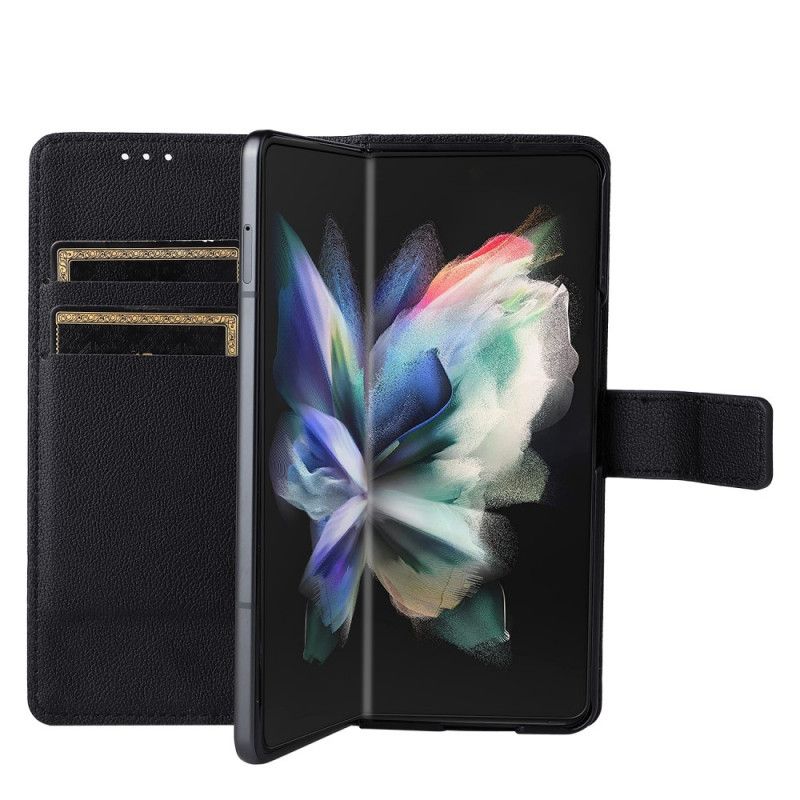 Folio Deksel Til Samsung Galaxy Z Fold 3 5G Vintage Skinnstil