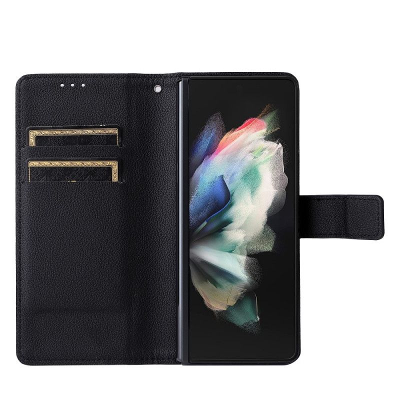 Folio Deksel Til Samsung Galaxy Z Fold 3 5G Vintage Skinnstil