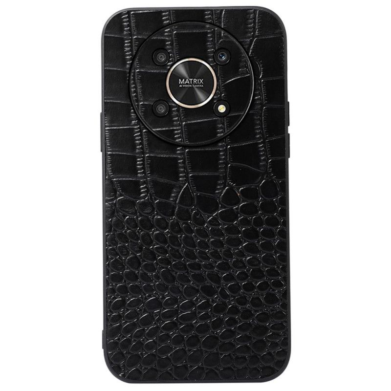 Deksel Til Honor Magic 4 Lite 5G Ekte Patent Crocodile Texture Leather