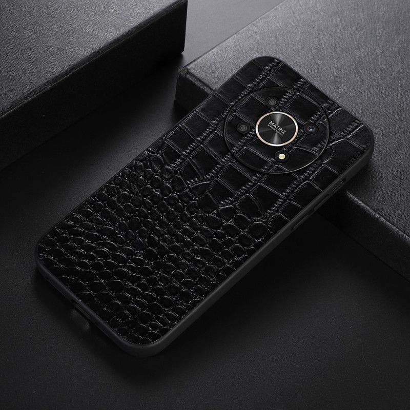 Deksel Til Honor Magic 4 Lite 5G Ekte Patent Crocodile Texture Leather