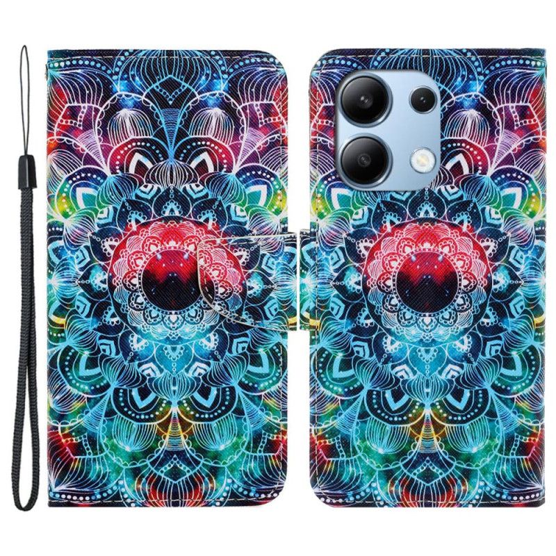 Lærdeksel Folio Deksel Xiaomi Redmi Note 13 4g Mandala Stroppmønster