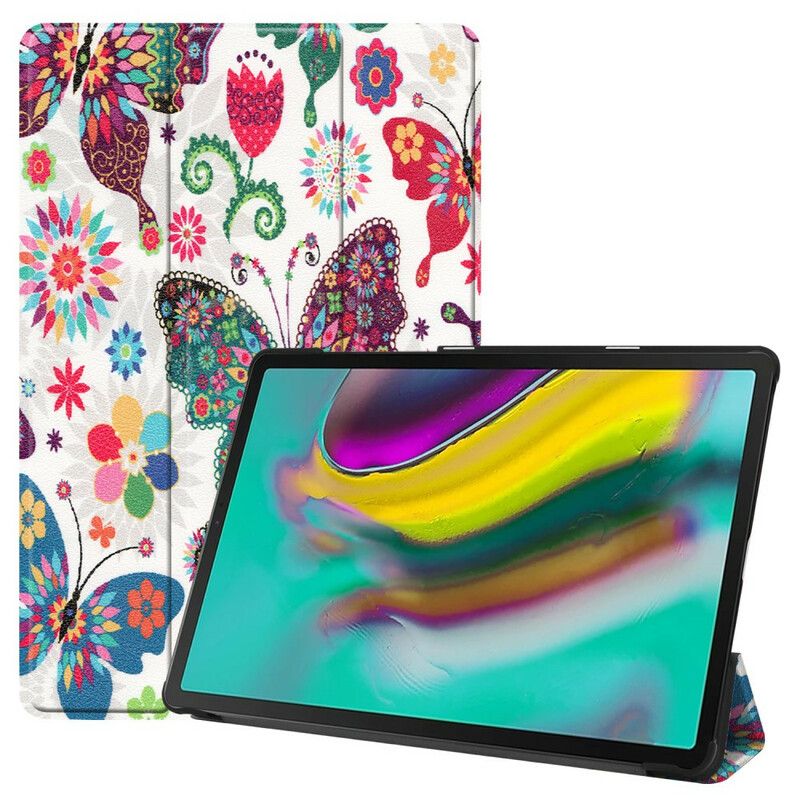 Beskyttelse Deksel Til Samsung Galaxy Tab S5e Retro Sommerfugler Og Blomster