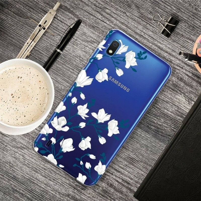 Deksel Til Samsung Galaxy A10 Hvite Blomster