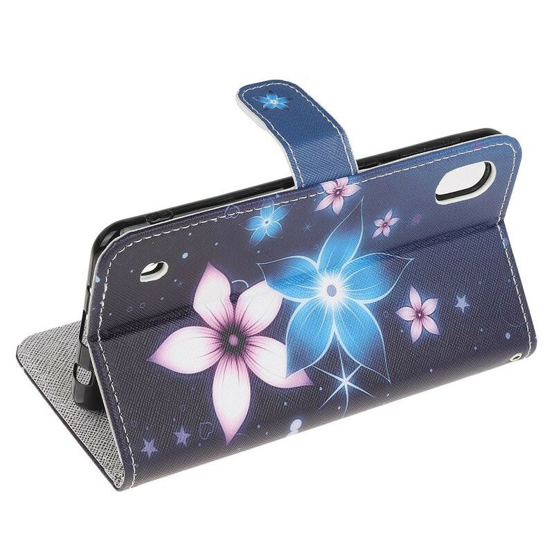 Folio Deksel Til Samsung Galaxy A10 Med Kjede Lunar Strap Blomster