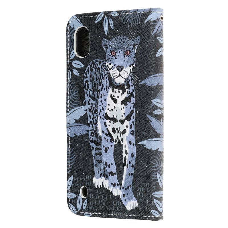 Folio Deksel Til Samsung Galaxy A10 Med Kjede Thong Leopard