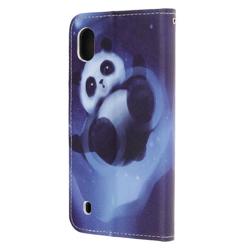 Folio Deksel Til Samsung Galaxy A10 Med Kjede Thong Space Panda