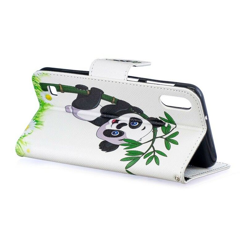 Folio Deksel Til Samsung Galaxy A10 Panda På Bambus