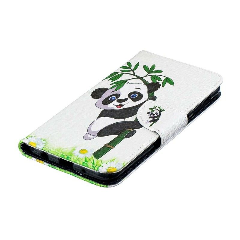Folio Deksel Til Samsung Galaxy A10 Panda På Bambus