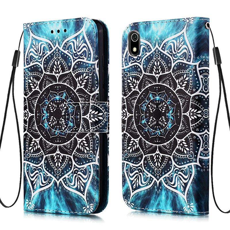 Folio Deksel Til Xiaomi Redmi 7A Med Kjede Svart Strappy Mandala