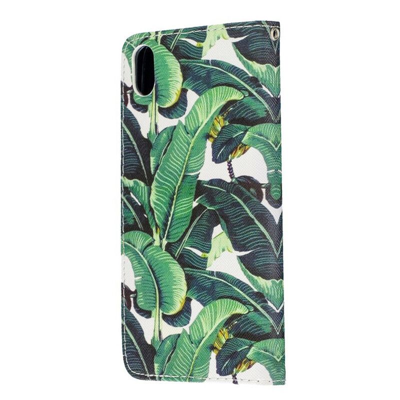 Folio Deksel Til Xiaomi Redmi 7A Med Kjede Tropical Leaves Strap