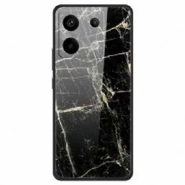 Deksel Xiaomi Redmi Note 13 Pro 5g Mobildeksel Platina Black Grain Herdet Glass