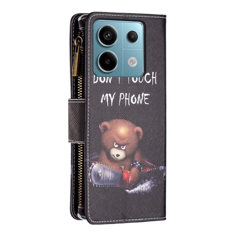 Folio Deksel Xiaomi Redmi Note 13 Pro 5g Dangerous Bear Lommebok Beskyttelse Deksel