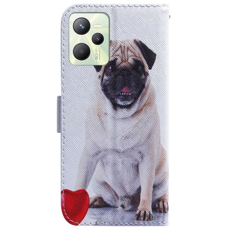 Folio Deksel Til Realme C35 Pug Dog