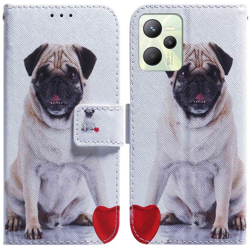 Folio Deksel Til Realme C35 Pug Dog