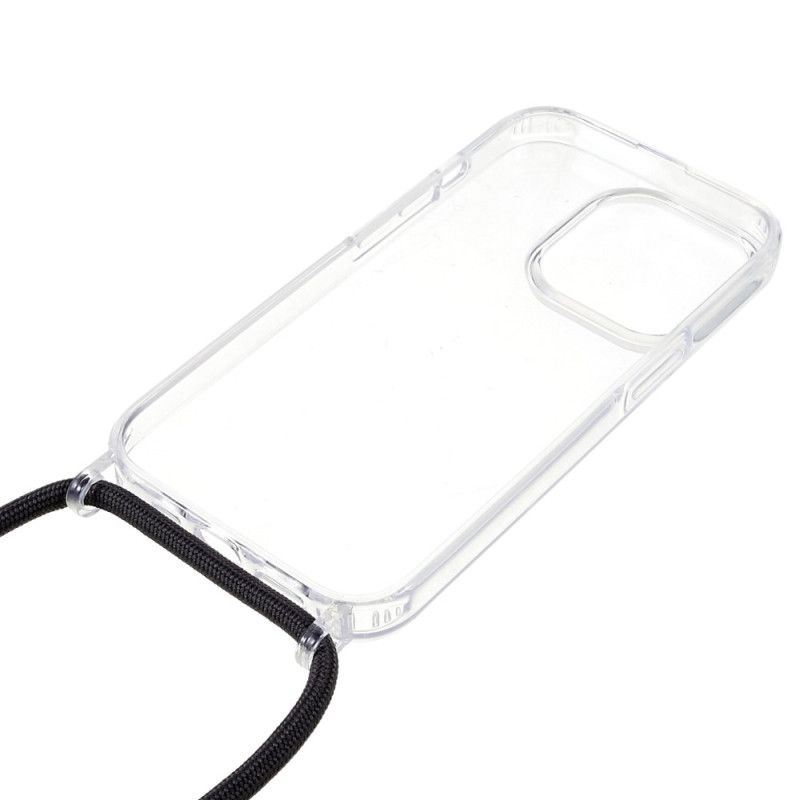 Deksel Til iPhone 14 Pro Transparent Med Farget Ledning