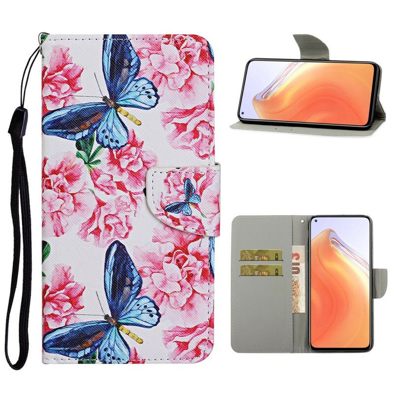 Folio Deksel Til Xiaomi Mi 10T / 10T Pro Blomstersommerfuglstropp