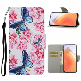 Folio Deksel Til Xiaomi Mi 10T / 10T Pro Blomstersommerfuglstropp