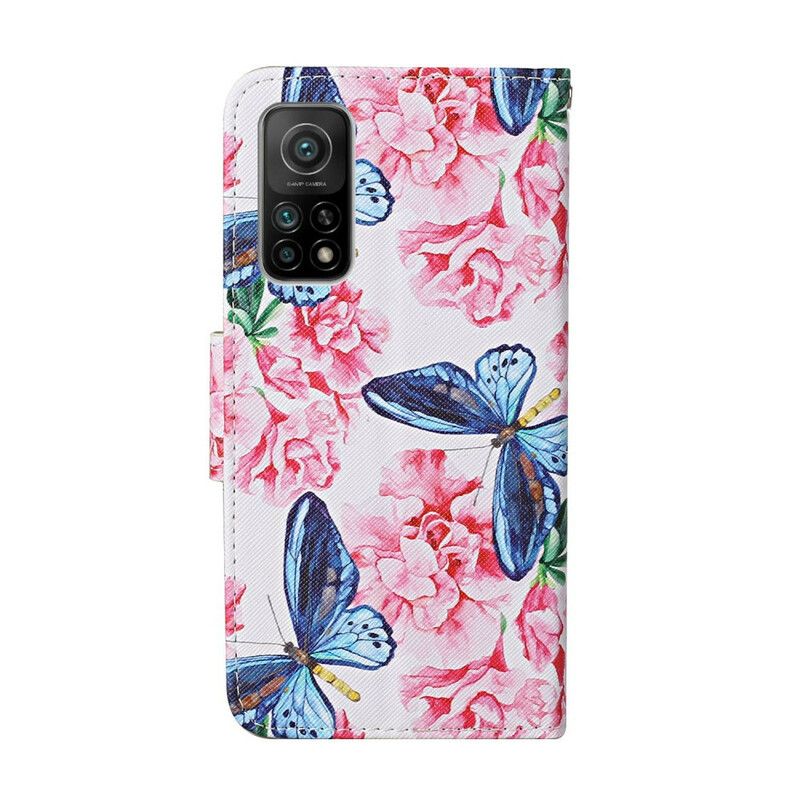 Folio Deksel Til Xiaomi Mi 10T / 10T Pro Blomstersommerfuglstropp