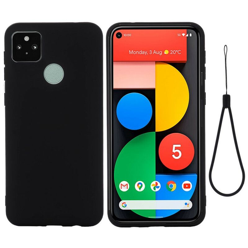 Deksel Til Google Pixel 5A Flytende Silikon Med Snor