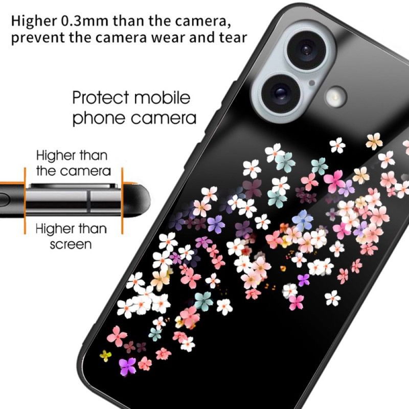 Deksel iPhone 16 Plus Blomstermønster Av Herdet Glass