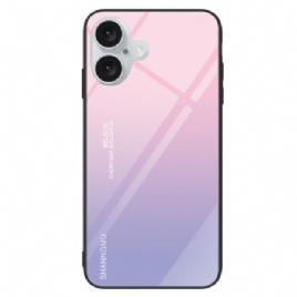 Deksel iPhone 16 Plus Gradient Herdet Glass Rosa Lilla