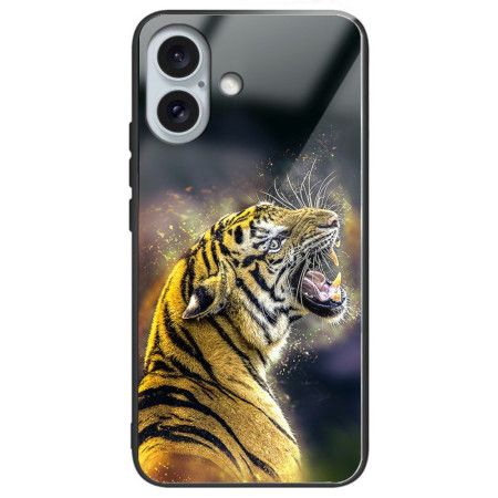 Deksel iPhone 16 Plus Mobildeksel Brølende Tiger Herdet Glass