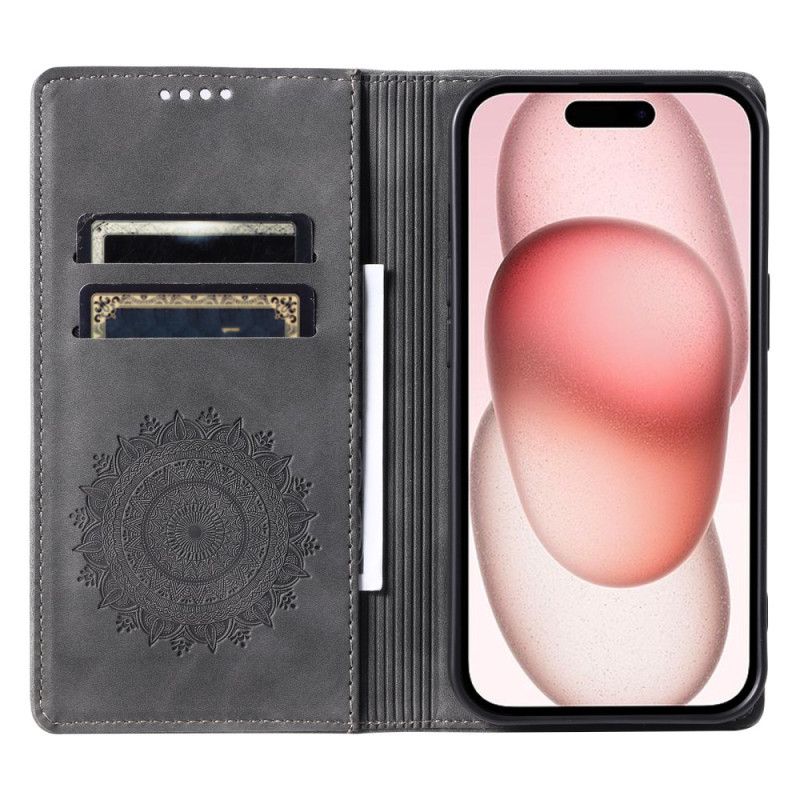 Folio Deksel iPhone 16 Plus Mandala Semsket Skinneffekt Beskyttelse Deksel