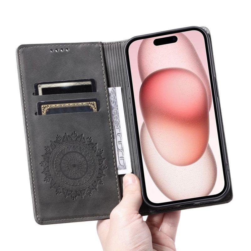 Folio Deksel iPhone 16 Plus Mandala Semsket Skinneffekt Beskyttelse Deksel