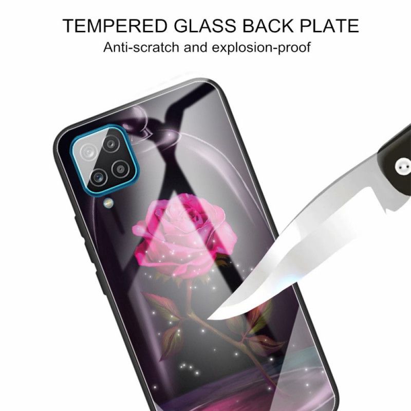 Deksel Til Samsung Galaxy M32 Magisk Rosa Herdet Glass