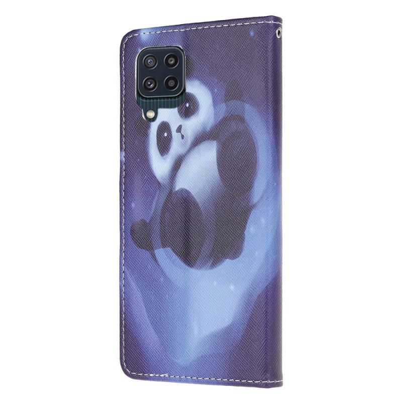 Folio Deksel Til Samsung Galaxy M32 Med Kjede Thong Space Panda