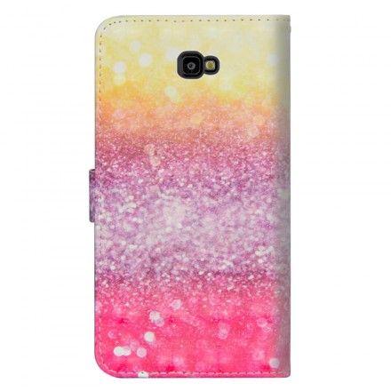 Folio Deksel Til Samsung Galaxy J4 Plus Magenta Glittergradient