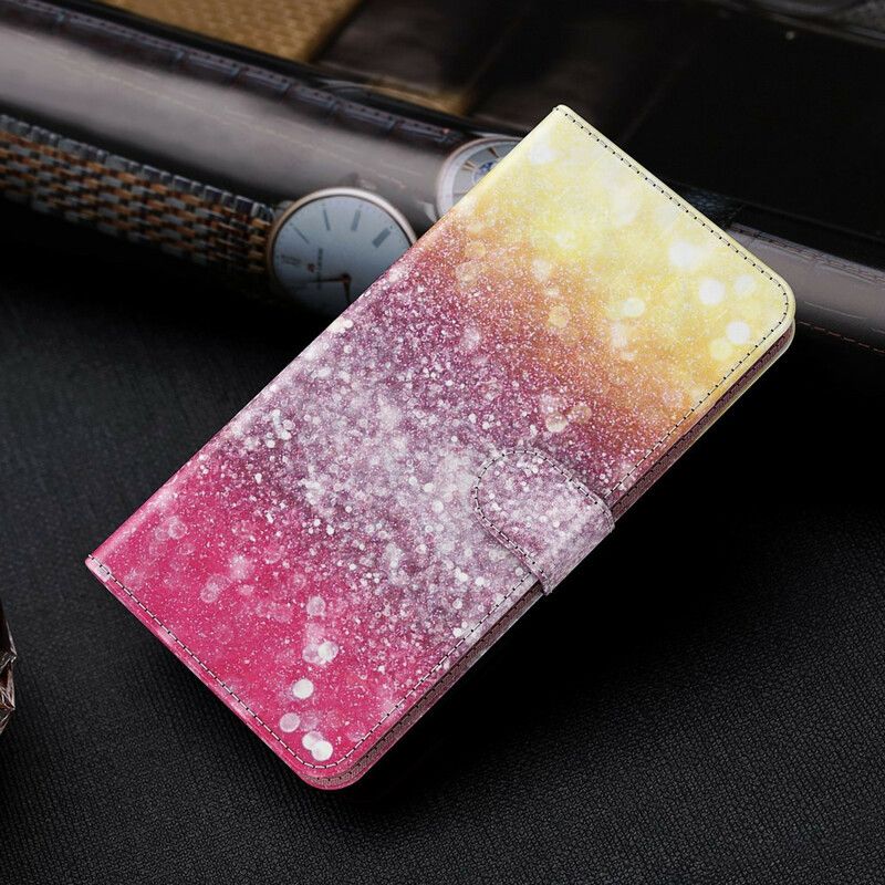 Folio Deksel Til Samsung Galaxy S21 Plus 5G Magenta Glittergradient