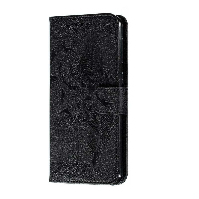 Folio Deksel Til Samsung Galaxy M21 Faux Leather Live Your Dream