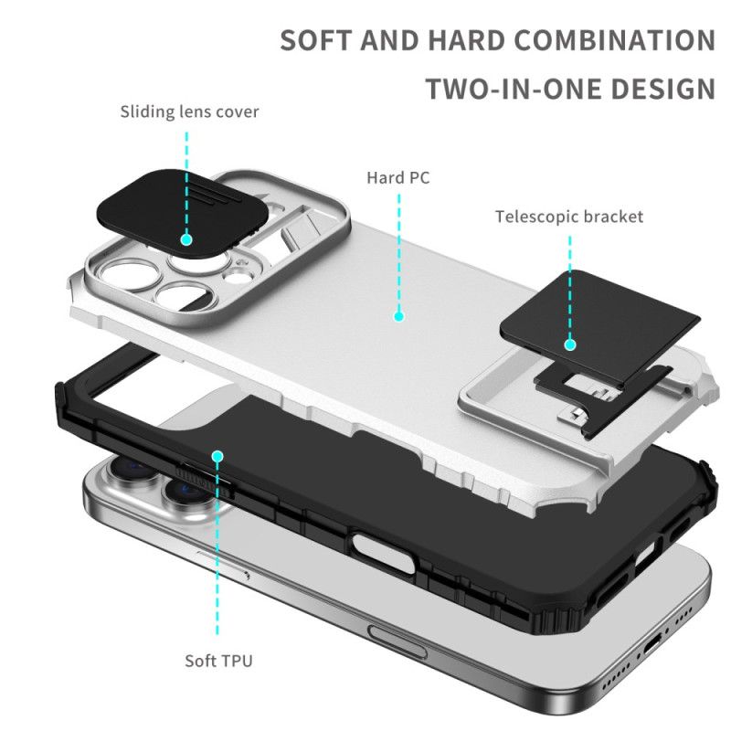 Deksel iPhone 16 Pro Mobildeksel Skyv For Kamera Og Støtte