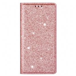 Folio Deksel Lær iPhone 16 Pro Mobildeksel Glitter