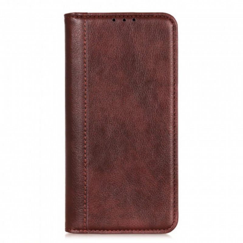 Beskyttelse Deksel Til Poco M5s Folio Deksel Litchi Split Leather-versjon